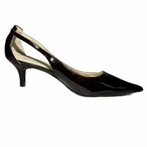 Anne Klein Burgundy Slingback Patent Leather Heels